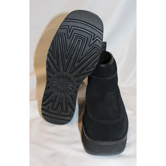UGG WOMEN'S ULTRA‎ MINI CITYFUNC SUEDE ZIP PLATFORM BOOTS NEW! BLACK - Picture 4 of 6